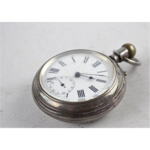 332 - .925 silver cased rare gent's vintage combination open face pocket stopwatch hand wind/pin set hands