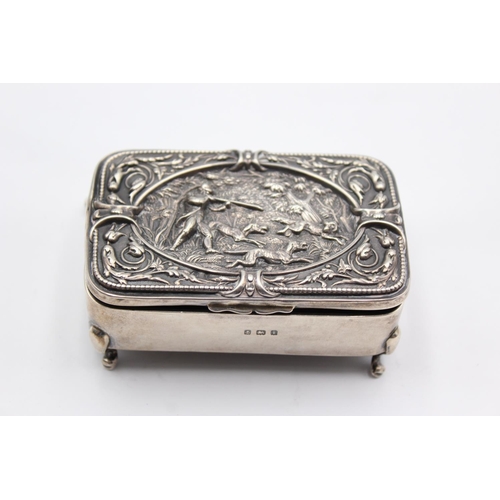 339 - Antique Hallmarked 1908 Birmingham STERLING SILVER Jewellery / Trinket Box 85g