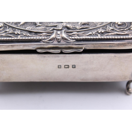 339 - Antique Hallmarked 1908 Birmingham STERLING SILVER Jewellery / Trinket Box 85g