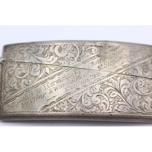 342 - Antique Hallmarked 1907 Birmingham STERLING SILVER Calling Card Case (33g)