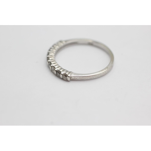 35 - 14ct white gold diamond half eternity ring (1.7g) size N