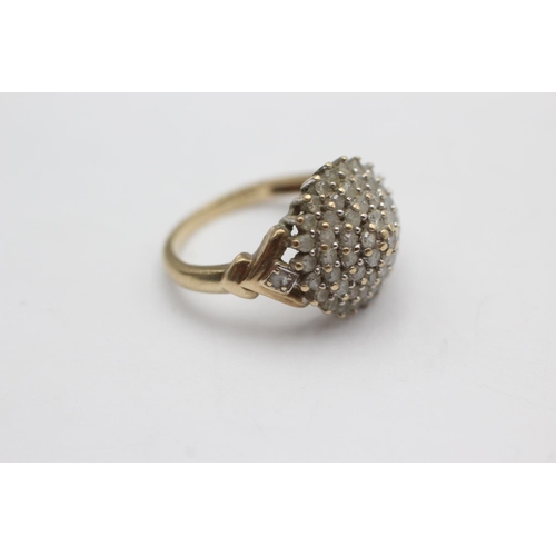 47 - 9ct gold diamond dress ring (3.4g) size K