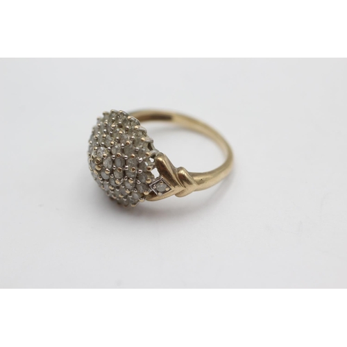 47 - 9ct gold diamond dress ring (3.4g) size K