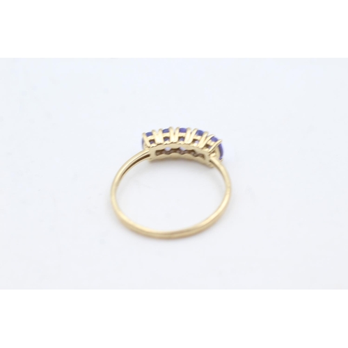 19 - 9ct gold tanzanite fronted ring (1.7g)  Size Q