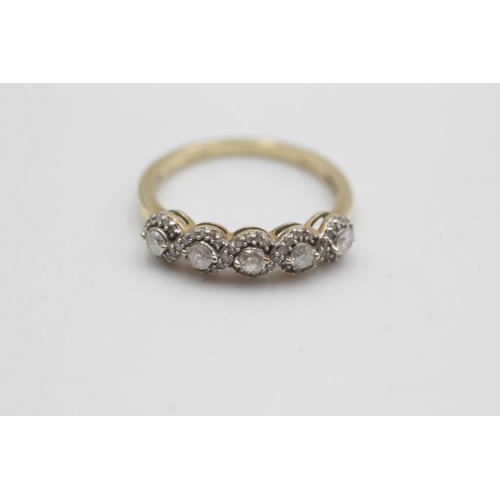 36 - 9ct gold diamond dress ring (2.7g)  Size Q