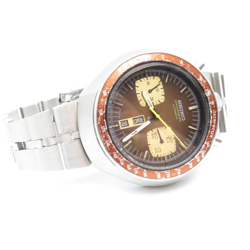 403 - 1970's seiko bullhead chronograph automatic watch fully working chronograph resets, not time tested,... 