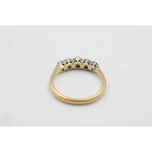 48 - 18ct gold five stone diamond ring (2.1g)  Size K