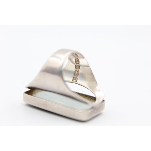 Sterling Silver David Scott Walker Banded Agate Ring (11g)