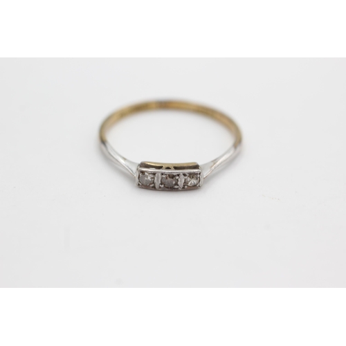 101 - 18ct gold & platinum diamond ring (1.6g)  Size  Q