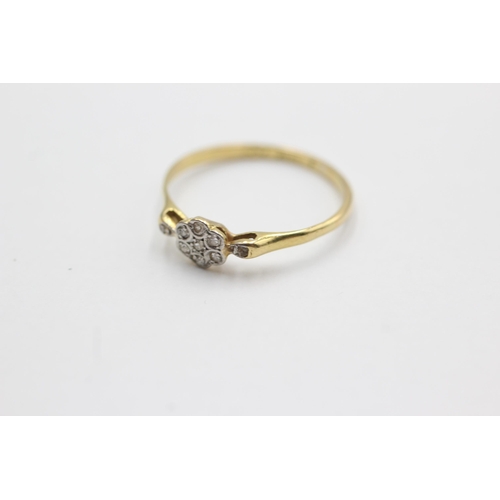 103 - 18ct gold diamond ring (1.4g)  Size  N