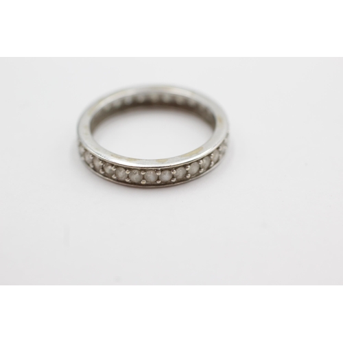 107 - 9ct white gold diamond eternity ring (2.1g)  Size  P