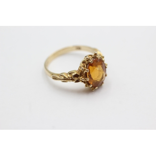 109 - 9ct gold citrine ring (3.2g)  Size  N