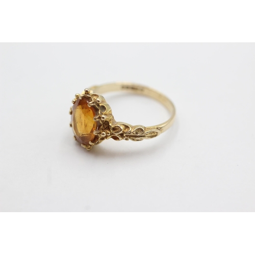 109 - 9ct gold citrine ring (3.2g)  Size  N