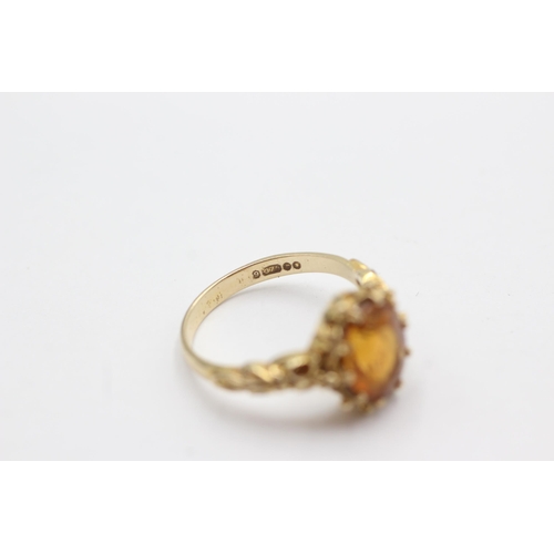 109 - 9ct gold citrine ring (3.2g)  Size  N