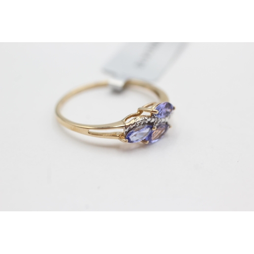 23 - 9ct gold diamond & tanzanite dress ring (1.7g)  Size  U