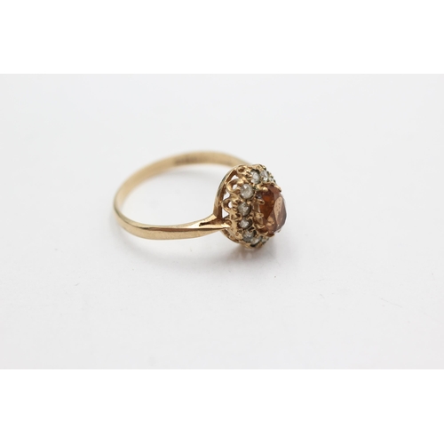 265 - 9ct gold ornate paste ring (2.1g)  Size  Q