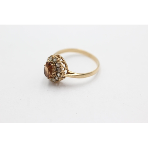 265 - 9ct gold ornate paste ring (2.1g)  Size  Q