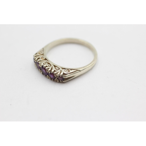 270 - 9ct gold amethyst gypsy set ring (3.6g)  Size P