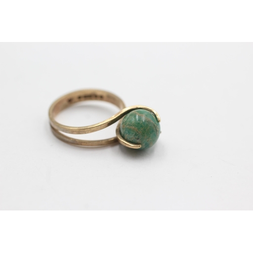 4 - 9ct gold amazonite ring (3.5g)  Size M