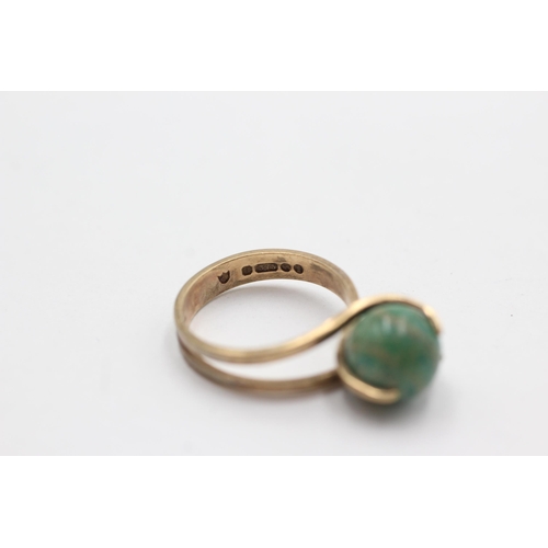 4 - 9ct gold amazonite ring (3.5g)  Size M