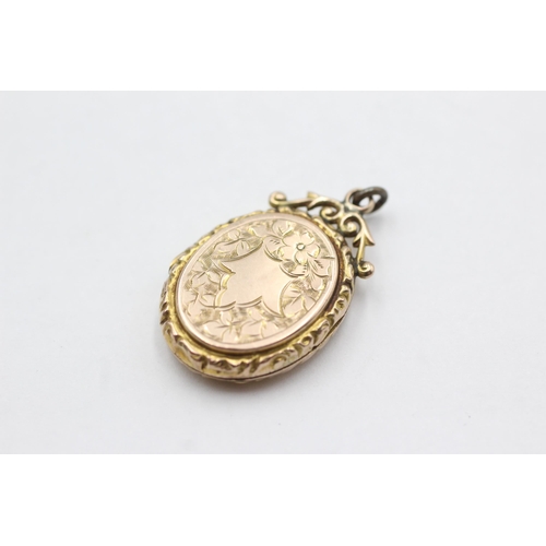 41 - 6ct gold back & front antique locket (3.3g)