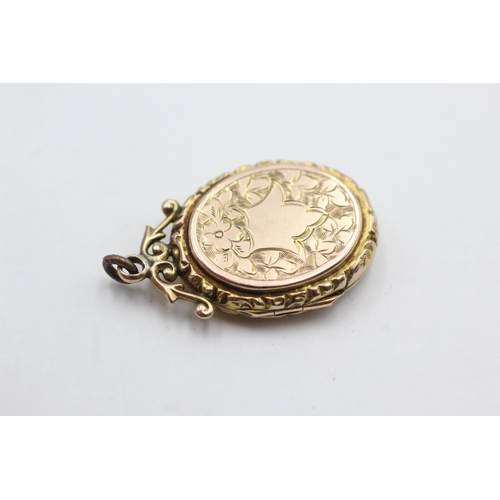 41 - 6ct gold back & front antique locket (3.3g)