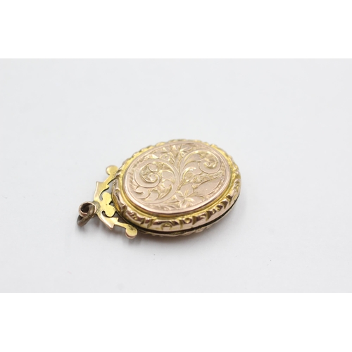 41 - 6ct gold back & front antique locket (3.3g)