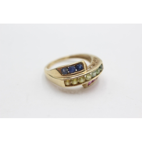 5 - 9ct gold rainbow sapphire ring (2.9g)  Size  N