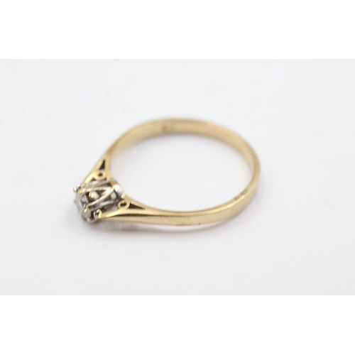 56 - 9ct gold diamond solitaire ring (2.1g)  Size R