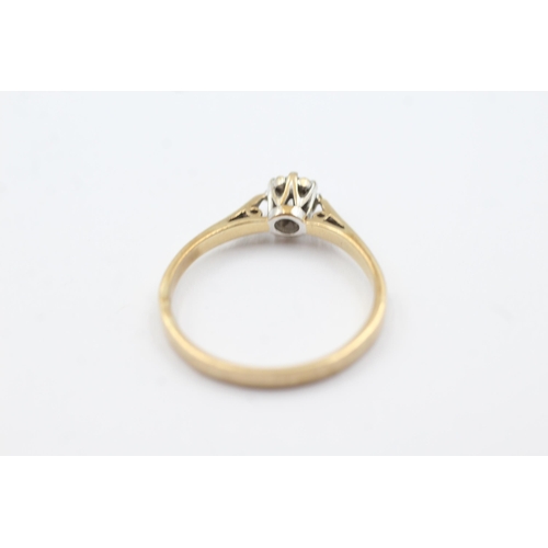 56 - 9ct gold diamond solitaire ring (2.1g)  Size R