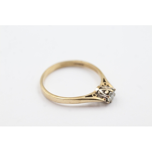 56 - 9ct gold diamond solitaire ring (2.1g)  Size R