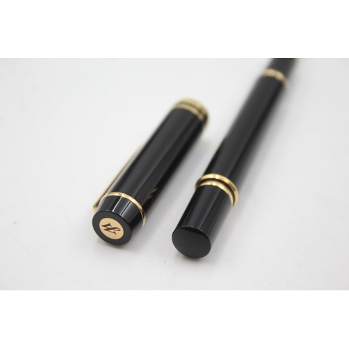 578 - WATERMAN Ideal Black Lacquer FOUNTAIN PEN w/ 18ct Gold Nib WRITING