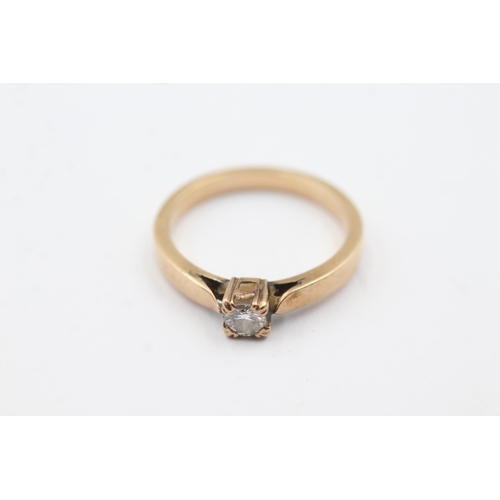 58 - 10ct gold diamond solitaire ring (3.4g)  Size P