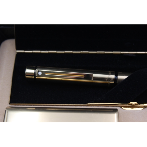 581 - Vintage SHEAFFER Imperial Brass FOUNTAIN PEN w/ 14ct Gold Nib WRITING