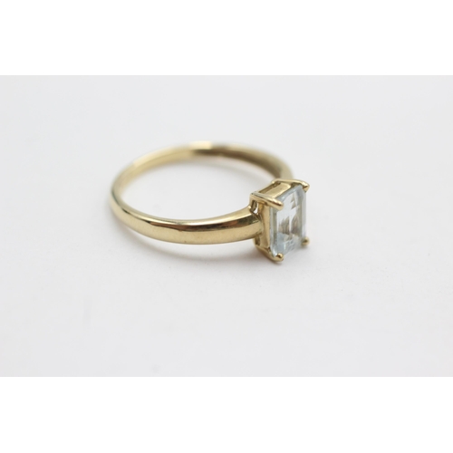 80 - 9ct gold aquamarine ring (1.7g)  Size O