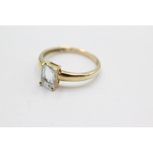 80 - 9ct gold aquamarine ring (1.7g)  Size O