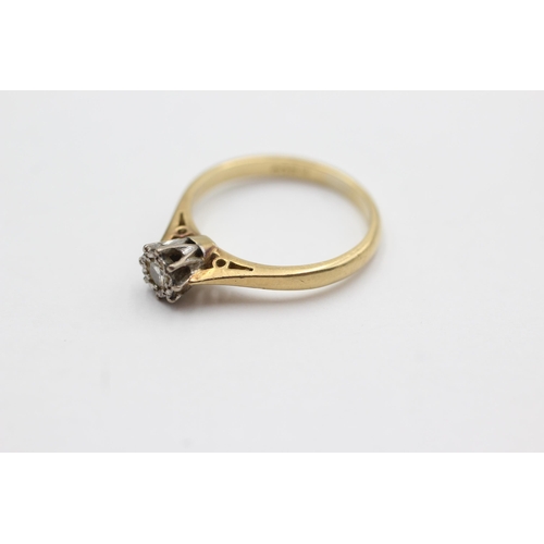 93 - 18ct gold diamond solitaire ring (2.2g)  Size  J