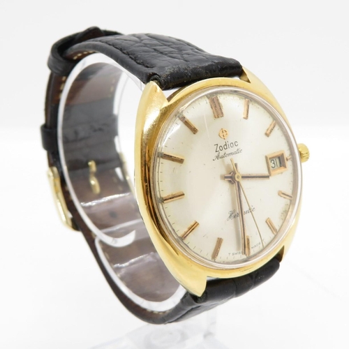 Zodiac 18ct gold gents vintage 18ct gold w/watch automatic working ...