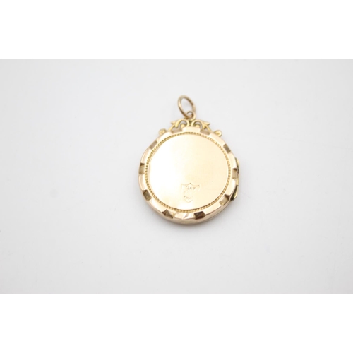 110 - 9ct gold back & front antique locket with paste detail (4.9g)