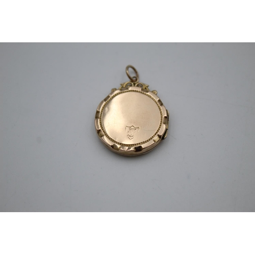 110 - 9ct gold back & front antique locket with paste detail (4.9g)