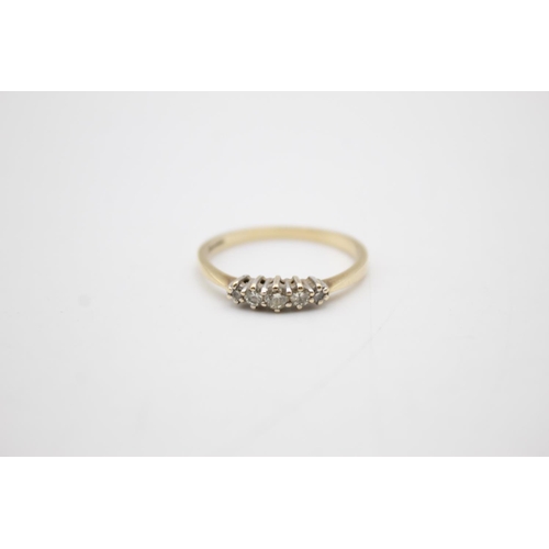116 - 9ct gold diamond five stone ring (1.6g) Size Q