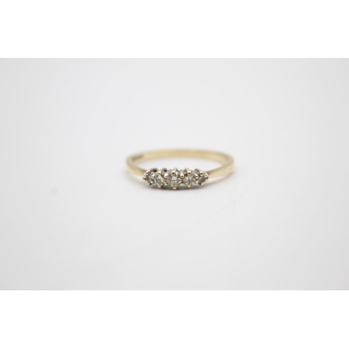 116 - 9ct gold diamond five stone ring (1.6g) Size Q
