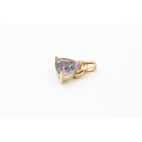 75 - 2 x 14ct gold mystic topaz jewellery inc. pendant, earrings (13.6g)
