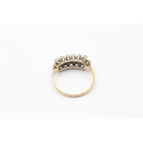 78 - 9ct gold sapphire and diamond ring (2.2g) Size Q