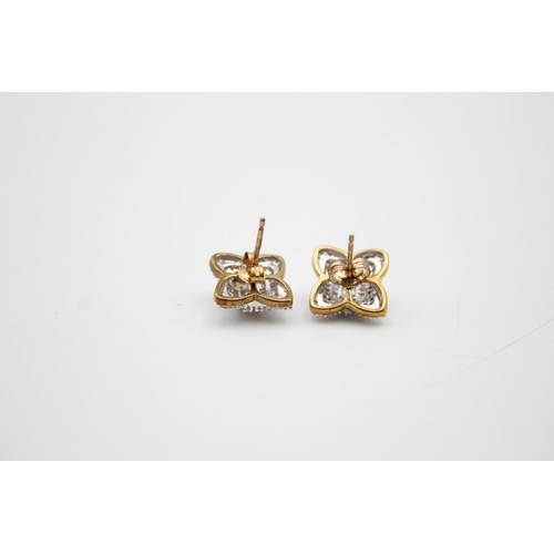 97 - 9ct gold diamond stud earrings (3g)