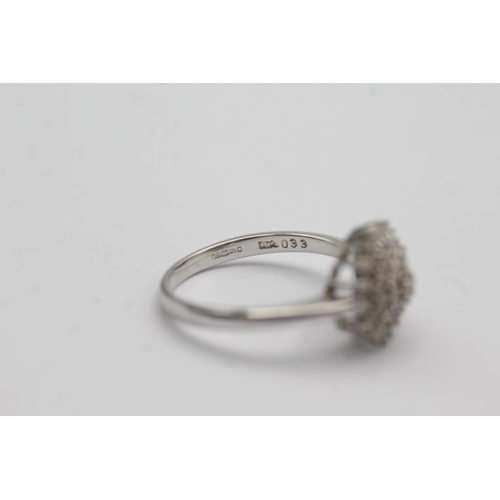 36 - 9ct white gold diamond halo ring (3.2g) Size   P