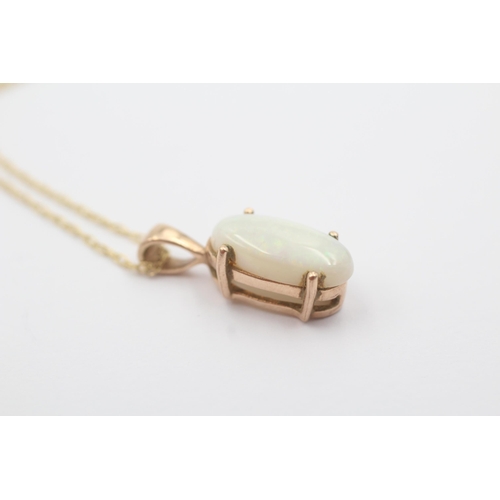 56 - 9ct opal necklace with chain