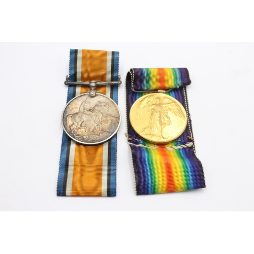 301 - WW1 Medal Pair & Original Long Ribbons Named to Pte F. K Woodgate 13th London