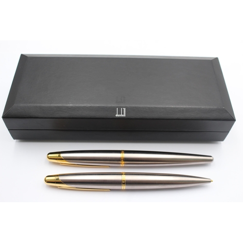 392 - Alfred DUNHILL Fountain Pen w/ 18ct Gold Nib, Gold Plate Banding, Pencil WRITING