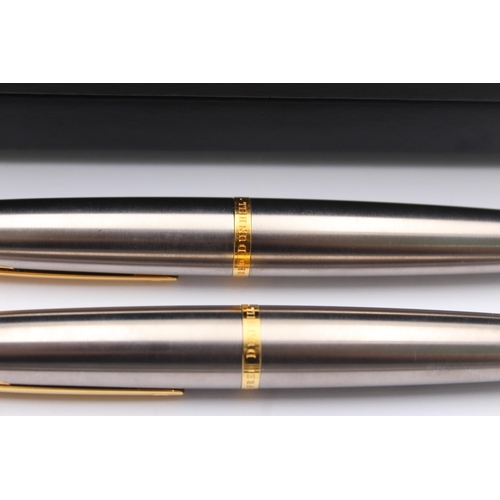 392 - Alfred DUNHILL Fountain Pen w/ 18ct Gold Nib, Gold Plate Banding, Pencil WRITING